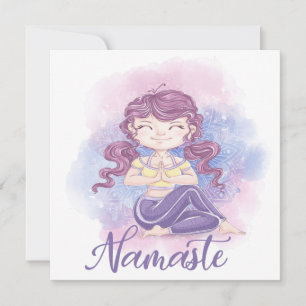 Tarjeta plana de Chica de yoga de Namaste