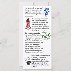 Tarjeta plana de Chica para reunir a un mutismo se