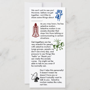 Tarjeta plana de chico para juntar el mutismo sele