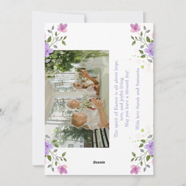 Tarjeta plana de colaje de fotos personalizadas de (Reverso)