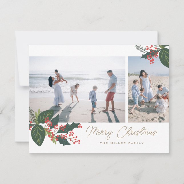 Tarjeta plana de collage de fotos de bayas para la (Anverso)