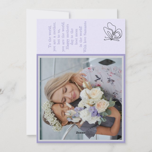 Tarjeta plana de Collage de fotos personalizada pa (Reverso)