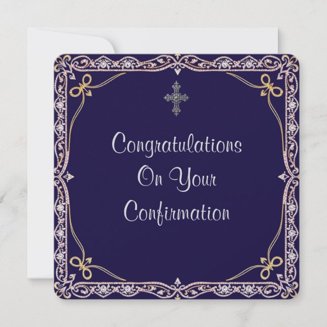 Tarjeta plana de confirmación cristiana (Anverso)