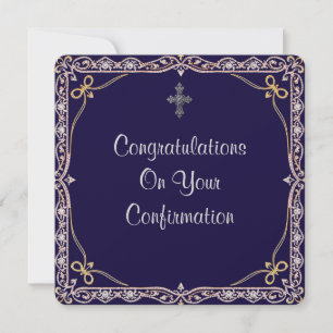 Tarjeta plana de confirmación cristiana
