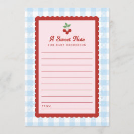 Tarjeta plana de consejo de ducha de bebé Nota dul