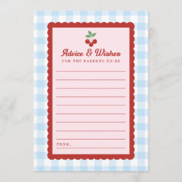 Tarjeta plana de consejos para baby shower de cere