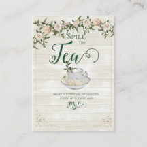 Tarjeta plana de consejos para ducha de novia 'Spi