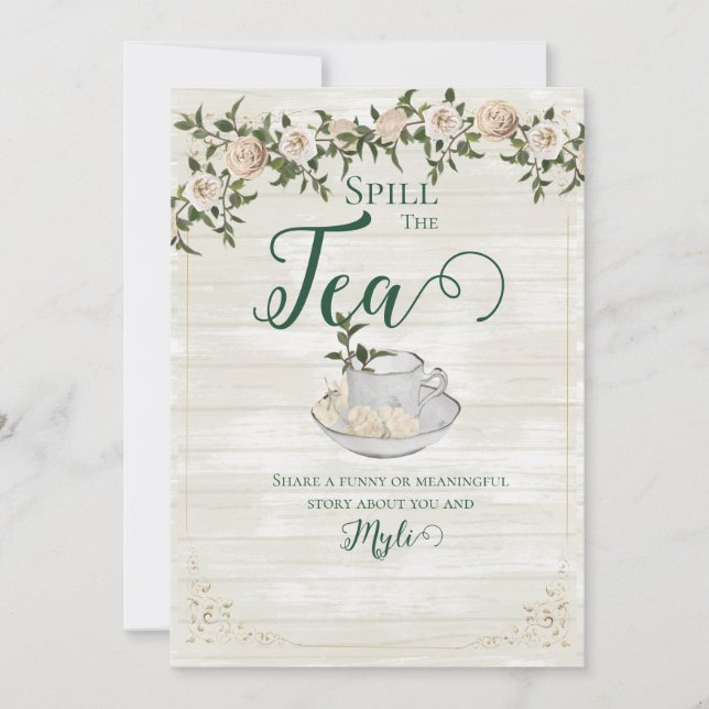 Tarjeta plana de consejos para la fiesta de boda ' (Anverso)