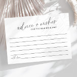 Tarjeta plana de consejos y deseos del boda<br><div class="desc">Estos consejos bodas y tarjetas de deseos son una buena manera para que los huéspedes compartan su mensaje con la novia y el novio. Con un diseño minimalista moderno, cada tarjeta ofrece espacio para mensajes personalizados, consejos matrimoniales y buenos deseos para el nuevo Sr. y la Sra. Perfect para cualquier...</div>