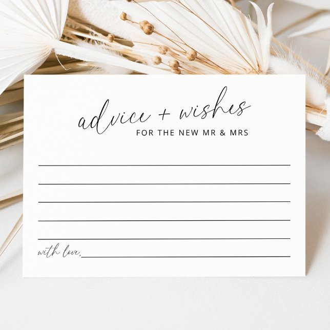Tarjeta plana de consejos y deseos del boda (Subido por el creador)