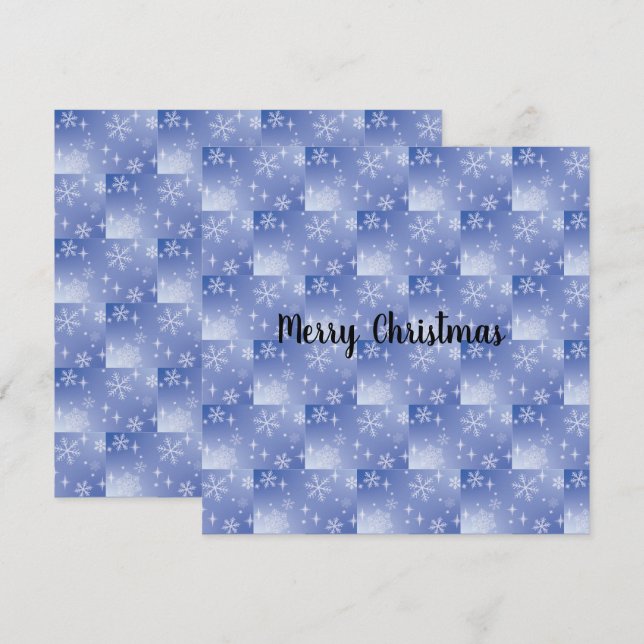 Tarjeta plana de copo de nieve de vacaciones (Anverso / Reverso)