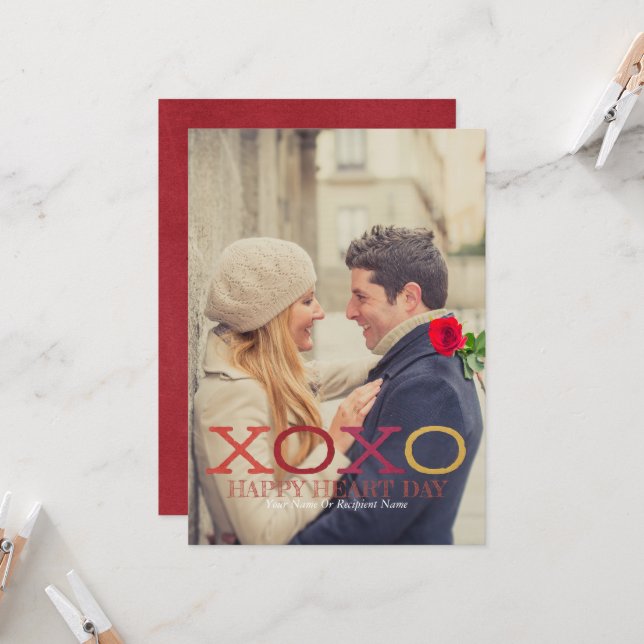 Tarjeta plana de corazón feliz 5x7 (Anverso/Reverso In Situ)