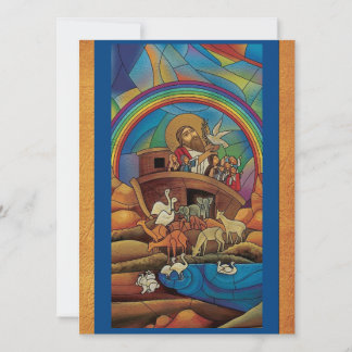 Tarjeta plana de cristal teñido de Arca de Noé