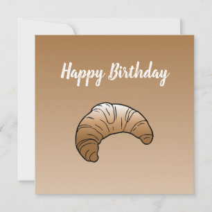Tarjeta plana de croissant para felicitar cumpleañ