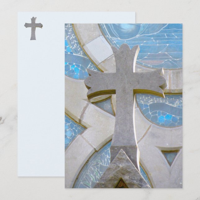 Tarjeta plana de Cruz Cristiana (Anverso / Reverso)