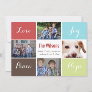 tarjeta plana de cuatro fotos para vacaciones de M