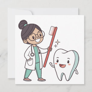 Tarjeta plana de cuidado dental feliz