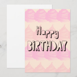 Tarjeta plana de cumpleaños con dulces rosados