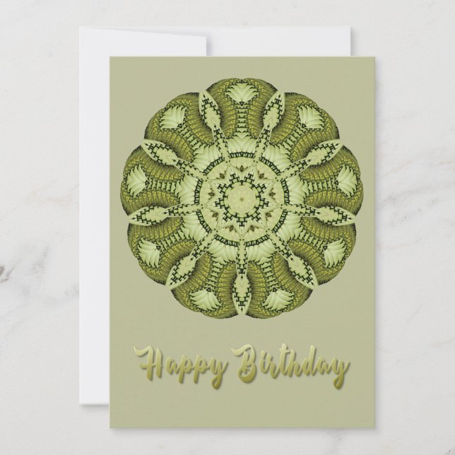 Tarjeta plana de cumpleaños de Mandala (Anverso)