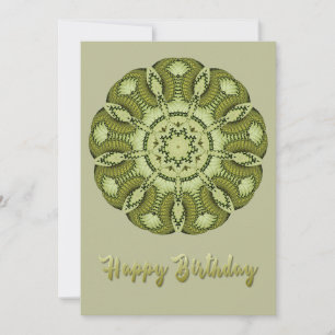 Tarjeta plana de cumpleaños de Mandala