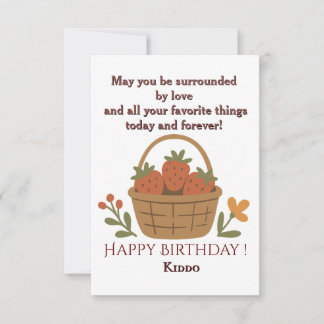 Tarjeta plana de cumpleaños de niño