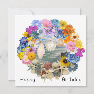 Tarjeta plana de cumpleaños feliz