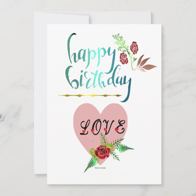 Tarjeta plana de cumpleaños feliz (Anverso)