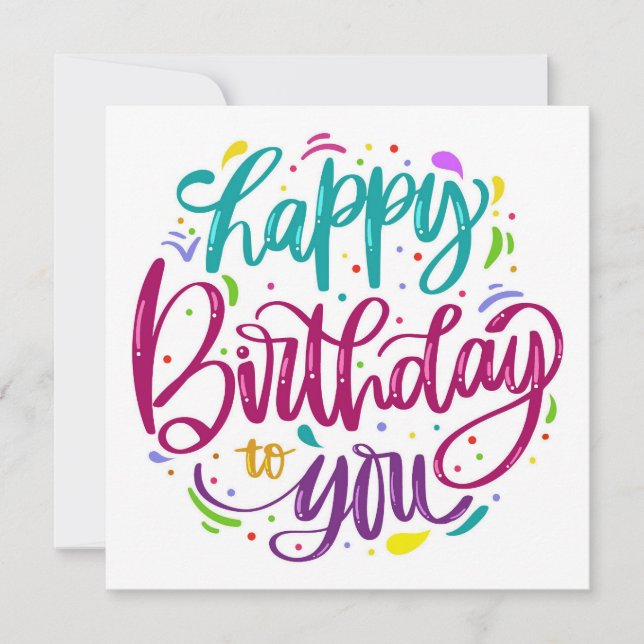 Tarjeta plana de cumpleaños feliz (Anverso)