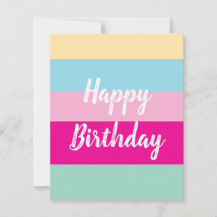 Tarjeta plana de cumpleaños feliz con patrón de ra