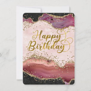 Tarjeta plana de cumpleaños feliz para el Purpurin