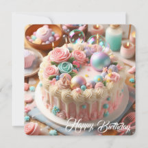 Tarjeta plana de cumpleaños feliz para princesas p