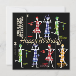 Tarjeta plana de cumpleaños Mah Jongg Charleston