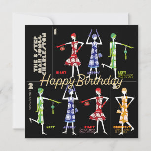 Tarjeta plana de cumpleaños Mah Jongg Charleston