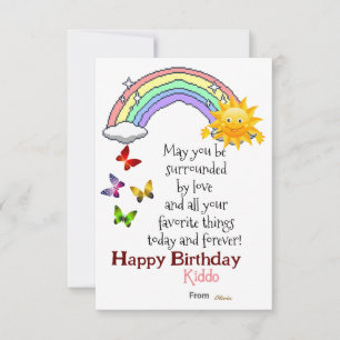 Tarjeta plana de cumpleaños para niños