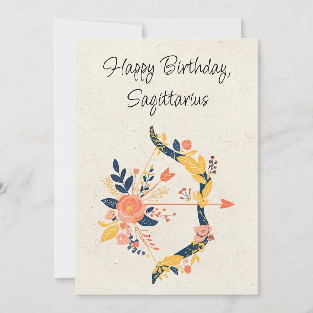 Tarjeta plana de cumpleaños Sagittarius Archer Zod (Anverso)