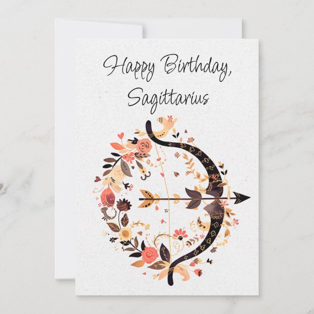 Tarjeta plana de cumpleaños Sagittarius Archer Zod (Anverso)