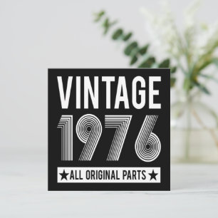 Tarjeta plana de cumpleaños Vintage 1976