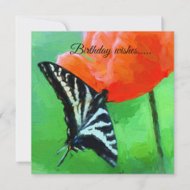 Tarjeta plana de deseos de cumpleaños