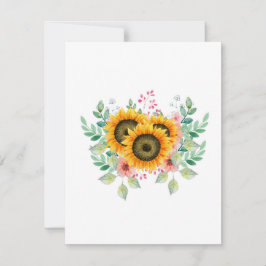 Tarjeta plana de Día de la Madre girasol