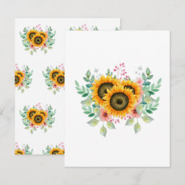 Tarjeta plana de Día de la Madre girasol