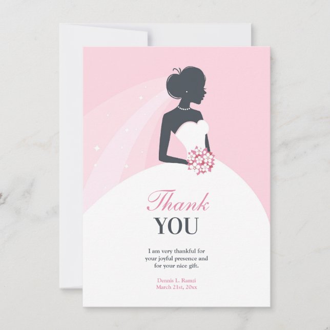 Tarjeta plana de ducha de novia (Anverso)