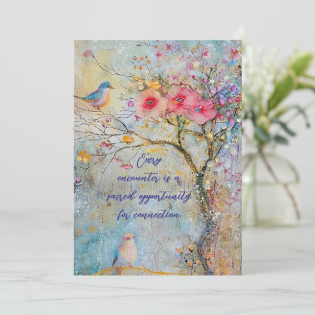 Tarjeta plana de encuentro sagrada (Anverso de pie)