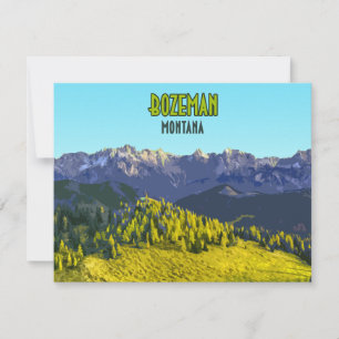 Tarjeta plana de época Bozeman Montana
