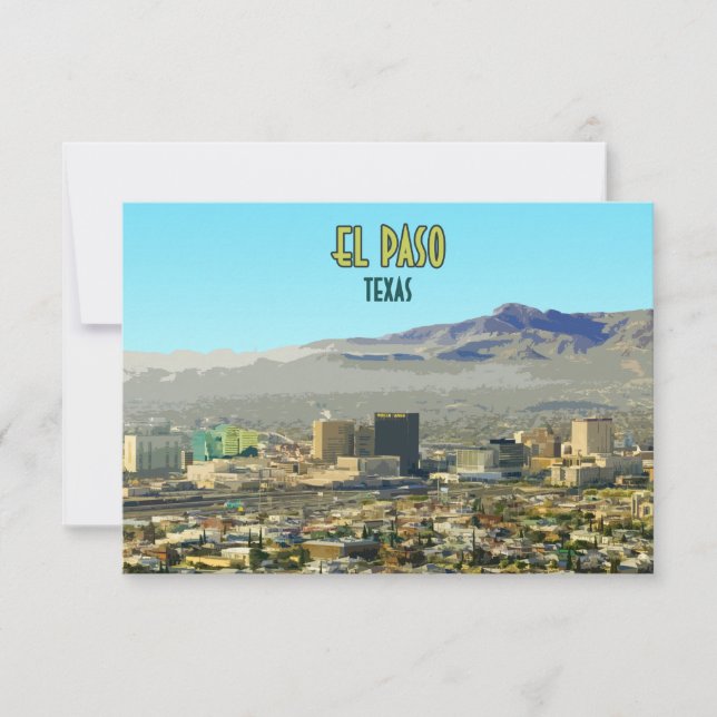 Tarjeta plana de época de la montaña Texas en el c (Anverso)