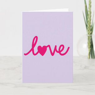 Tarjeta plana de escritura minimalista de corazón