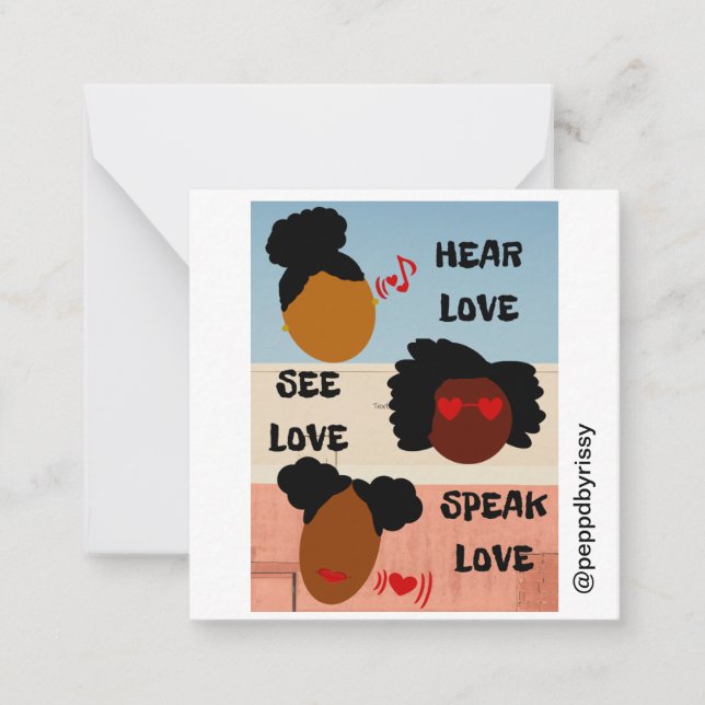 Tarjeta plana de Escuchar Amor, Ver Amor, Hablar A (Anverso)