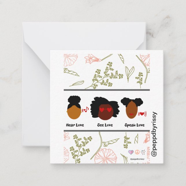 Tarjeta plana de Escuchar Amor, Ver Amor, Hablar A (Anverso)