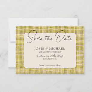 Tarjeta plana de fecha de salvación boho verde oli