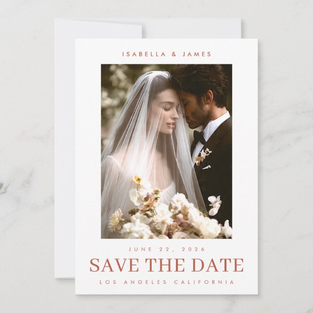 Tarjeta plana de fecha de salvación romántica (Anverso)
