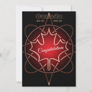 Tarjeta plana de felicitación de ciudadanía canadi